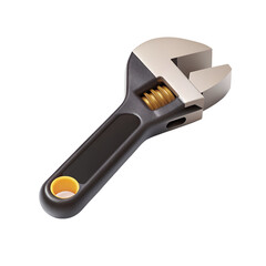3D Realistic Minimalist Adjustable Wrench Icon on Gray Background