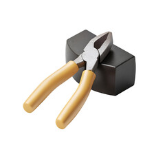 3D Realistic Minimalist Pliers Icon on Gray Background