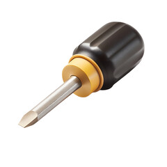 3D Realistic Minimalist Screwdriver Icon on Gray Background