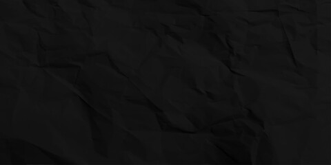 Crumpled black paper texture. wrinkled paper texture background. Vector illustration.