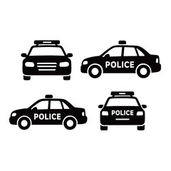 vector icon of police car