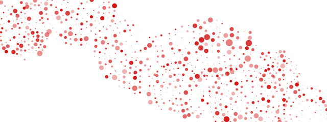 Abstract red background frame of geometric shapes. Circular ornament. Pattern of dots, particles, molecules, fragments. Poster for technology, medicine, presentations, business.