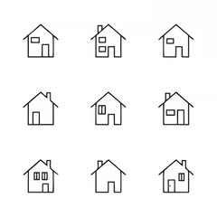 Thin line modern house icon.eps
