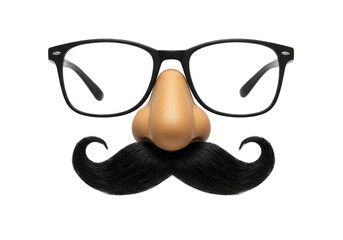 Funny disguise with glasses, nose, and mustache isolated on transparent background