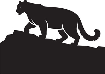 Obraz premium Powerful panther stalking silently across rocky terrain