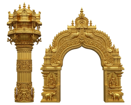 Ornate Indian Arch with Detailed Patterns, Adds Traditional Elegance and Cultural Charm