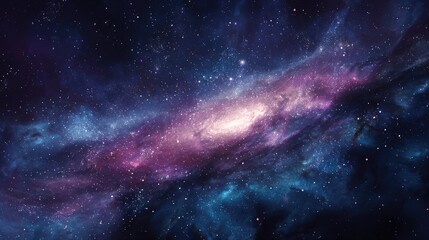 Fototapeta premium Cosmic nebula swirls through a vibrant galaxy. Vast expanse of space