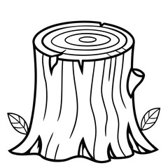 Black and White Tree Stump Illustration