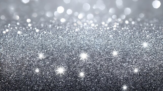 Shimmering silver glitter background with dazzling texture