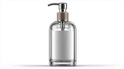 Amber glass jar with white label and black screw lid for herbal balm cream or cosmetic use