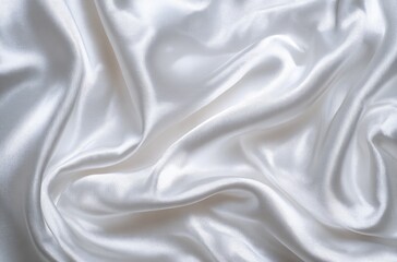 Naklejka premium Close-up of flowing white silk