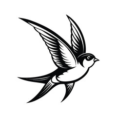 Obraz premium Elegant barn swallow captured in mid flight with its wings fully extended and detailed