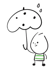 (Raining) Collection of hand drawn business man worker icons. Vector illustration.	