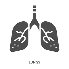 Lungs Icon Line Style. Design Vector Illustration