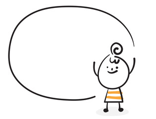 Obraz premium (speech bubbles) Collection of hand drawn lady business worker icons. Vector illustration. 