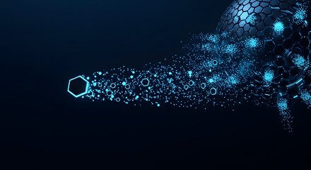 Dynamic digital data flow in abstract technology, Digital, Technology, Network, Data, Futuristic, AI, Blockchain