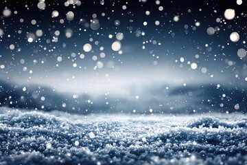 Winter snowfall on a snowy landscape