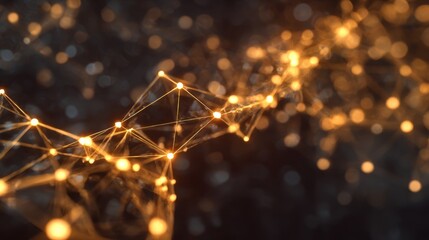 A glowing network of interconnected nodes and lines, creating a mesmerizing abstract pattern that suggests technology and innovation.