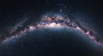 Obraz premium 輝く銀河系 神秘的宇宙空間 暗黒と光彩が織りなす壮大な景色. AI Generated