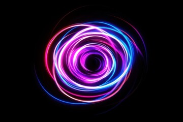 Colorful Swirling Light Trails in a Dark Background Design Concept