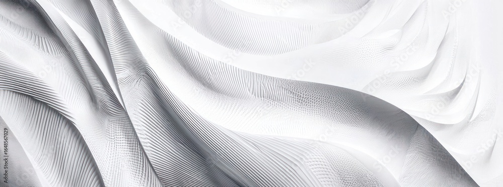 Poster abstract white and gray textured wave pattern background with dynamic fluid movement and modern geom