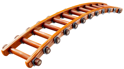Elevated Track: A curved section of wooden elevated track, embodying the spirit of journeys and exploration. 