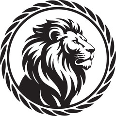 Powerful lion emblem for strength and leadership