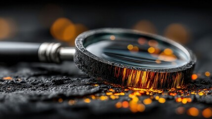 Search engine optimization represented by magnifying glass and digital interface, focusing on web traffic and visibility growth