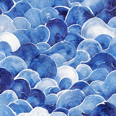 Fototapeta premium Japanese wave-inspired abstract pattern