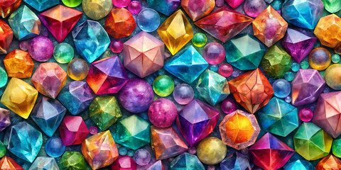 Colorful crystal gem pattern