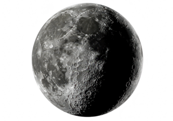 The moon isolated on transparent background