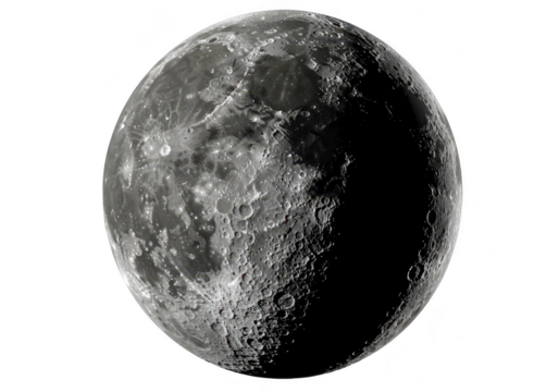 The moon isolated on transparent background