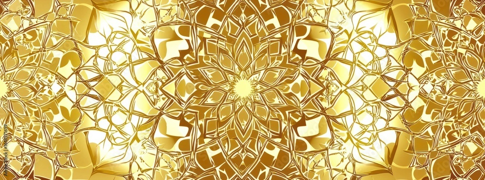 Poster golden geometric abstract pattern with metallic shine creating an elegant decorative texture backgro