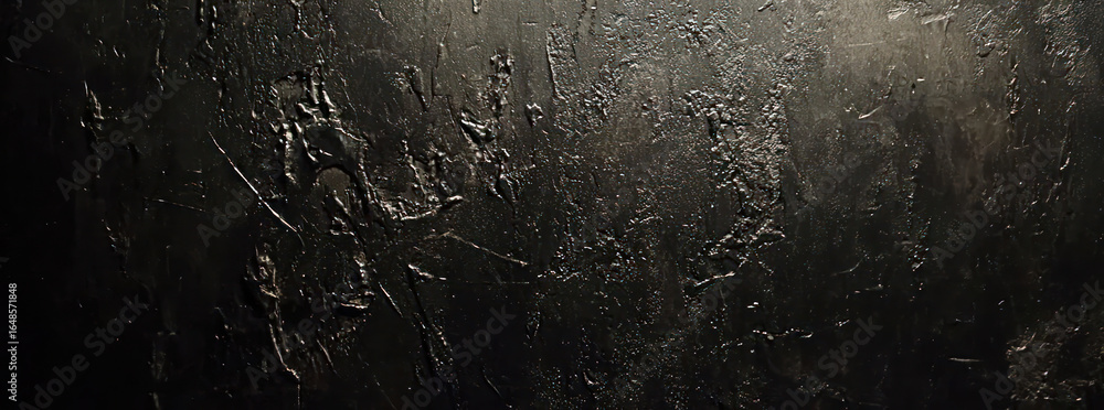 Poster textured black surface showing light reflections with detailed macro perspective