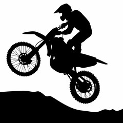 motocross rider jump silhouette