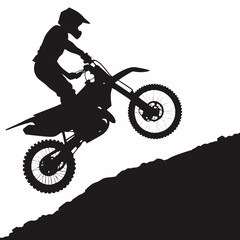 motocross rider wheelie silhouette
