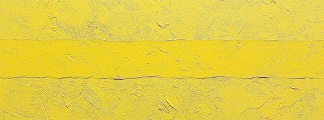 Close Up Of Yellow Road Marking On Rough Asphalt Surface