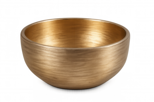 Golden bowl resting on a transparent background, perfect for enhancing photo edits and creating stunning compositions