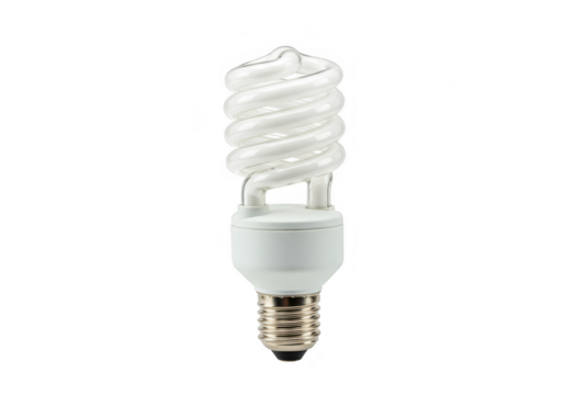 Compact fluorescent light bulb isolated on transparent background