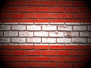 Old brick wall Austria flag