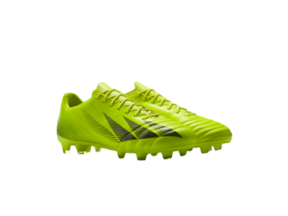 Neon Yellow Soccer Cleats With Black Accents isolated on a transparent background shoes athletic