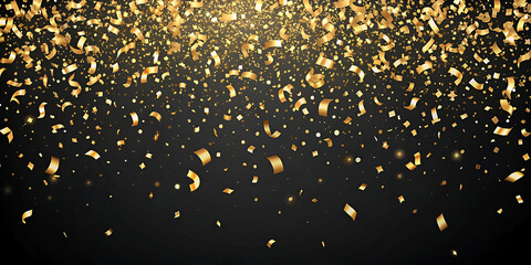 Elegant gold confetti on black