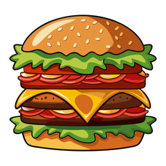 hamburger on white background