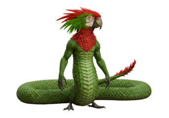 Creative Cartoon Parrot and Snake Hybrid Character with Bright Colors and Detailed Features