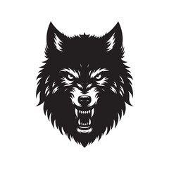 "Minimal wolf silhouette vector logo – modern wildlife emblem for branding, apparel, tattoo design, and outdoor adventure projects."