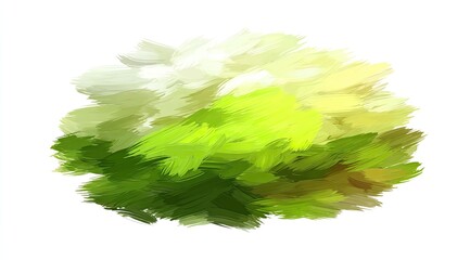Abstract paint blob, soft greens and yellows
