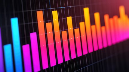 Compound Isolation Service Concept. Colorful Sound Wave Visualization with Vibrant Bars and Dynamic Gradients
