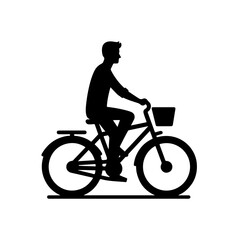 Fototapeta premium man on a bicycle silhouette , man on a bicycle vector