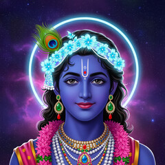 Lord Krishna in Cosmic Radiance