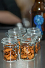 Cashew nuts in glass